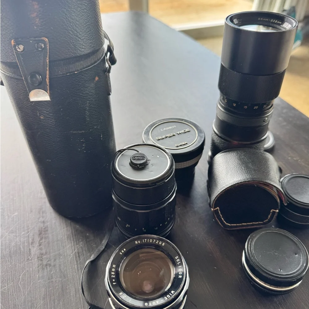 6 Vintage Lenses made in Japan bundle (Vivitar,Alpex,Soligor etc)